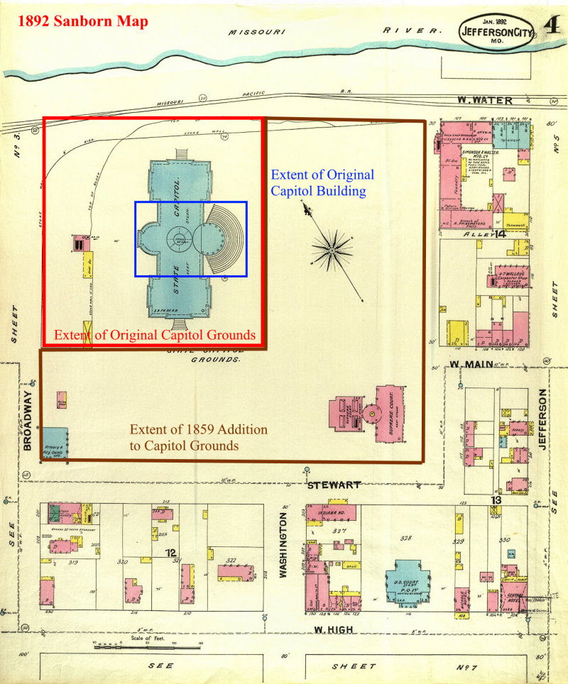 Growth of 1840 Capitol Building and Capitol Grounds