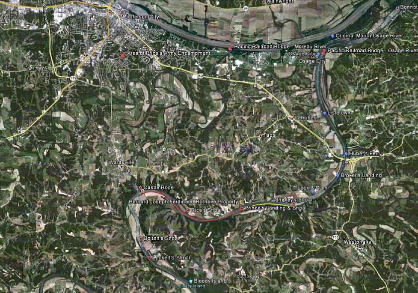 Osage River Landings and Crossings - Prince's Shoal & Landing (click to view) Osage River Landings and Crossings - Prince's Shoal & Landing (click to view)