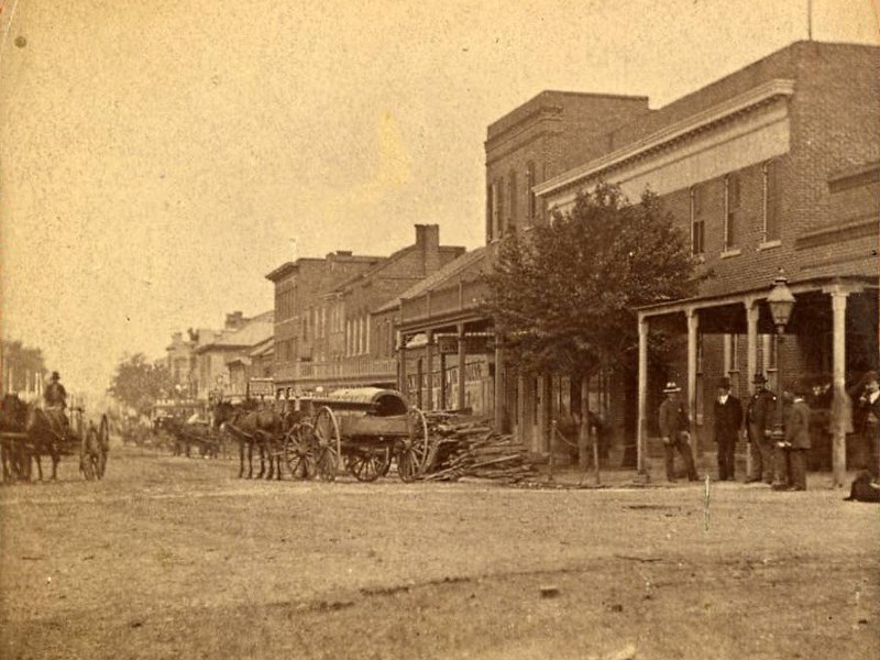 Looking West on E. High St. at Monroe St.