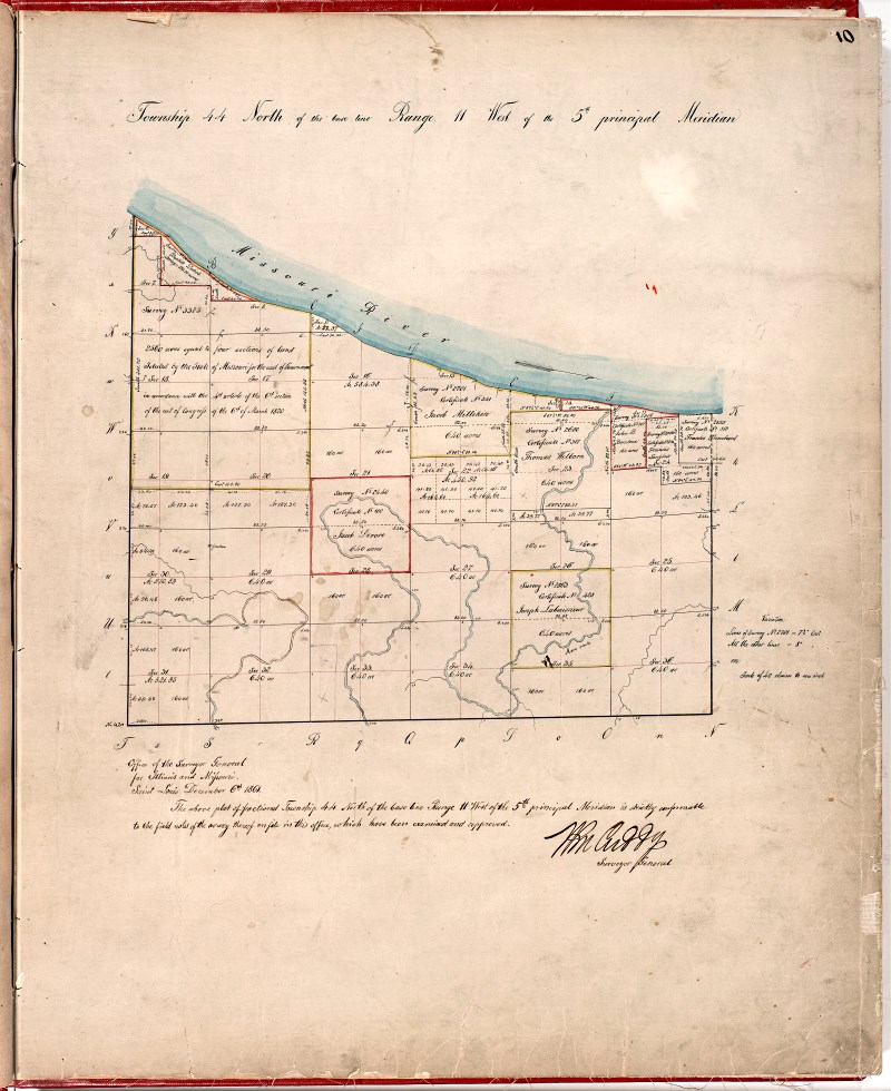  Full Map of the Survey Township, Fractional Township 44N Range 11W 