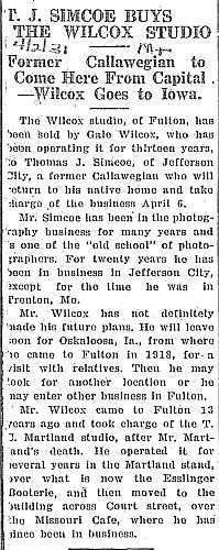  Thomas J. Simcoe Studio - 04/02/1931
