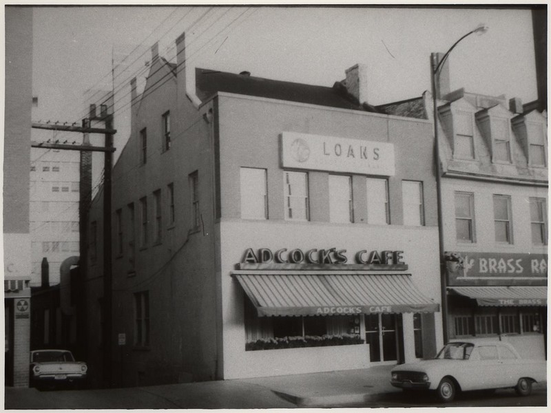 Adcock's Cafe & Brass Rail on 100 Block of Madison St.